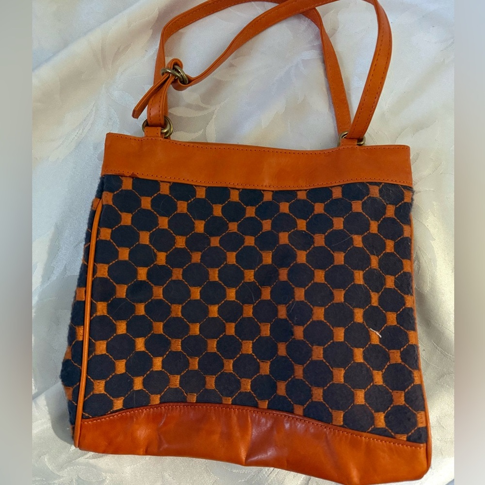 TOCCA Y2K Vintage Embroidery Bag with Leather Trim